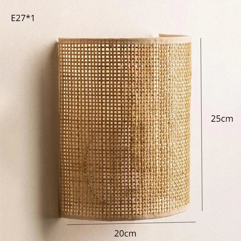 Home Deco Natural Rattan Wall Lamp
