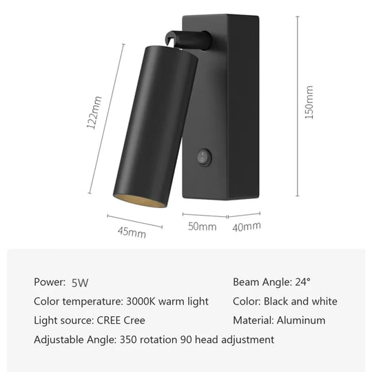 Home Deco Folding LED Bedside Wall Light