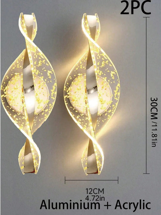 Home Deco Acrylic Gold/Black Modern LED Outdoor Wall Sconce