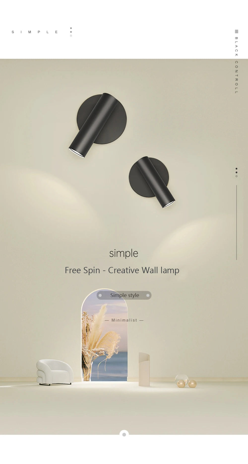 Home Deco Adjustable LED Bedside Wall Lamp