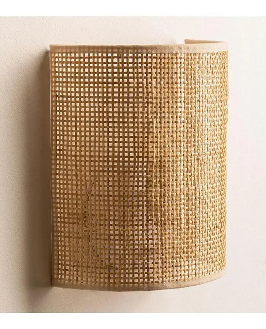 Home Deco Natural Rattan Wall Lamp