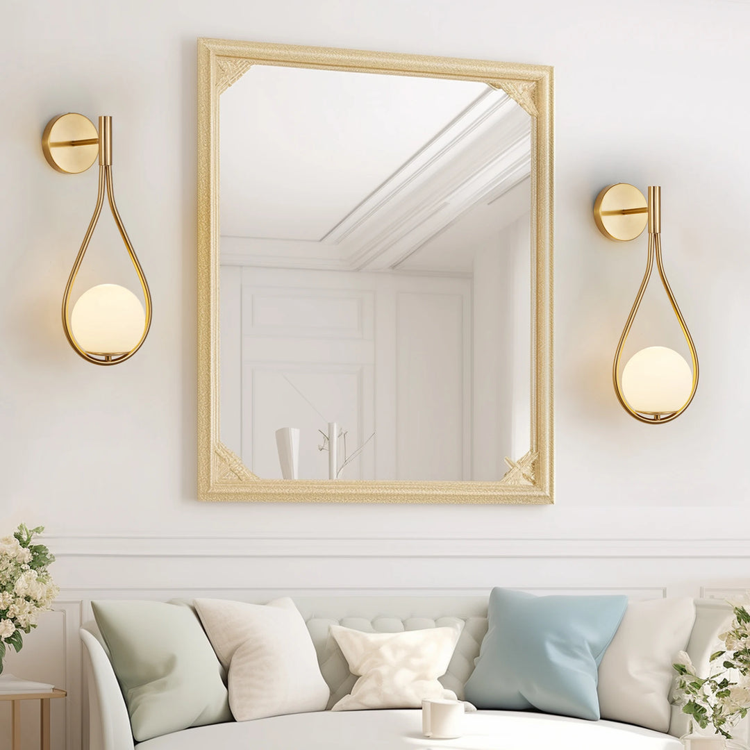 Home Deco Gold Frosted Glass Wall Lamp