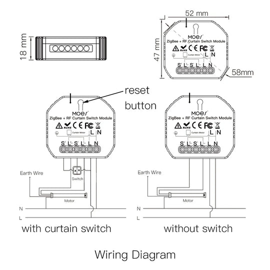 Avery's Moes ZigBee Smart RF433 Curtain Switch Module