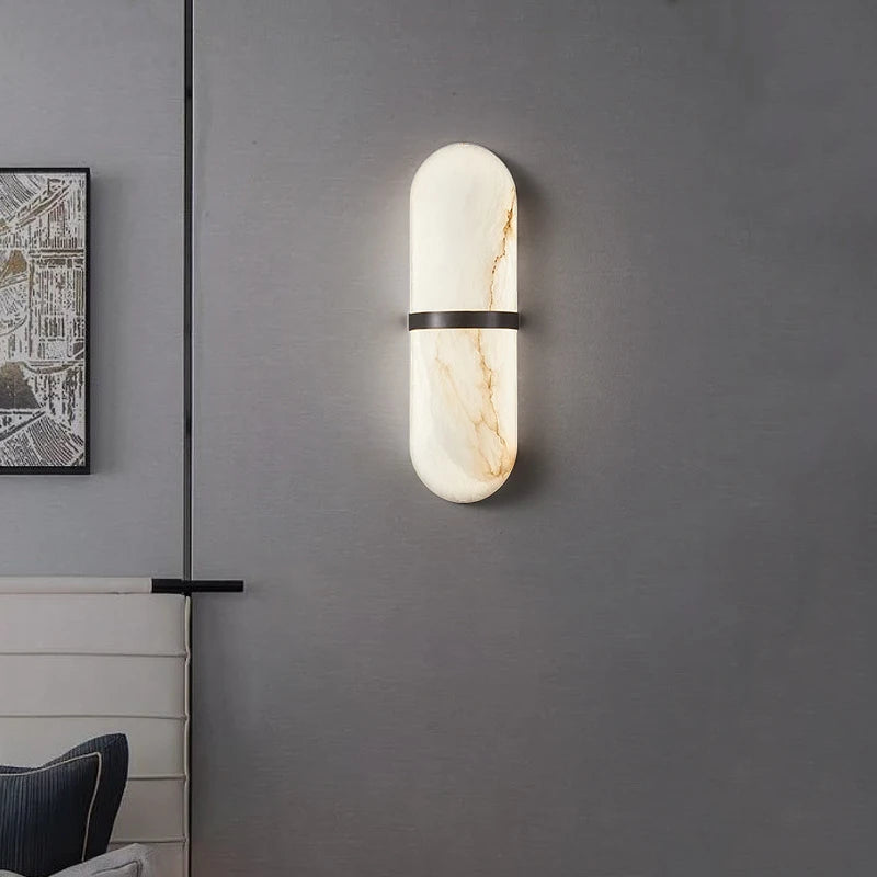 Home Deco Semicylinder Marble Wall Light
