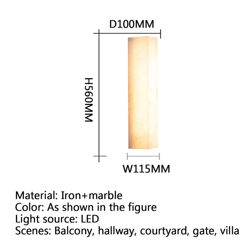 Home Deco Brass Marble Outdoor Wall Lamp