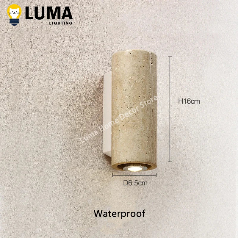 Home Deco Yellow Travertine Stone Wall Lamp