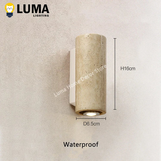 Home Deco Yellow Travertine Stone Wall Lamp