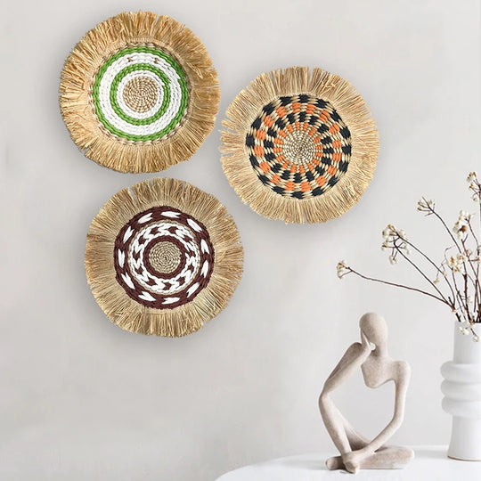 Itzayana Moroccan Style Grass Woven Wall Decor