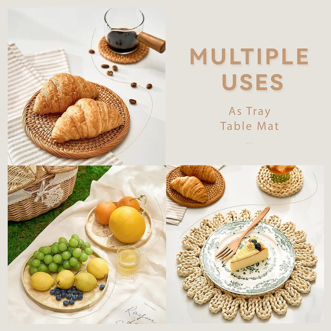 Cadence 8pcs Natural Wall Basket Decor Set