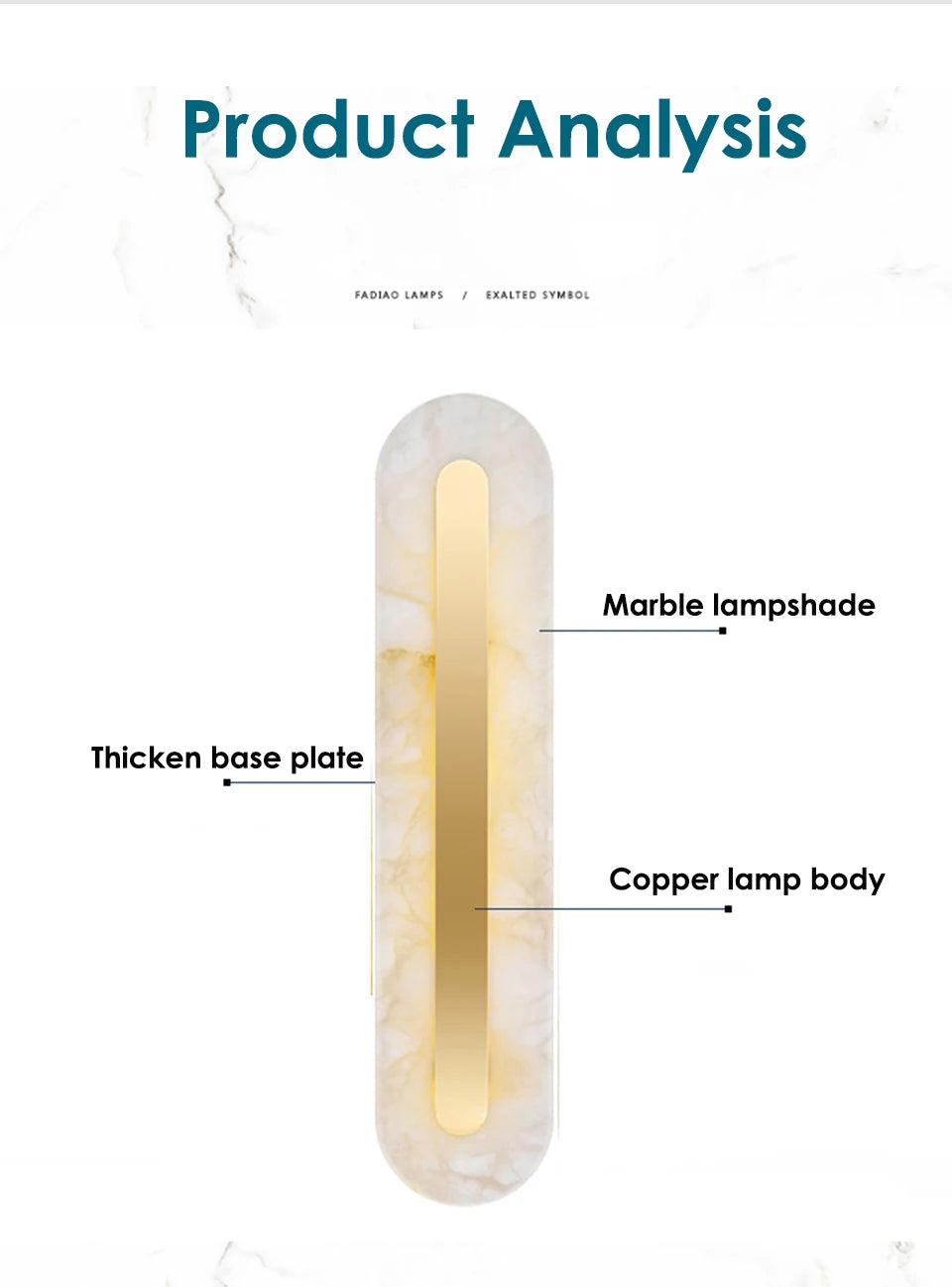 Home Deco Marble Copper Gold Wall Light