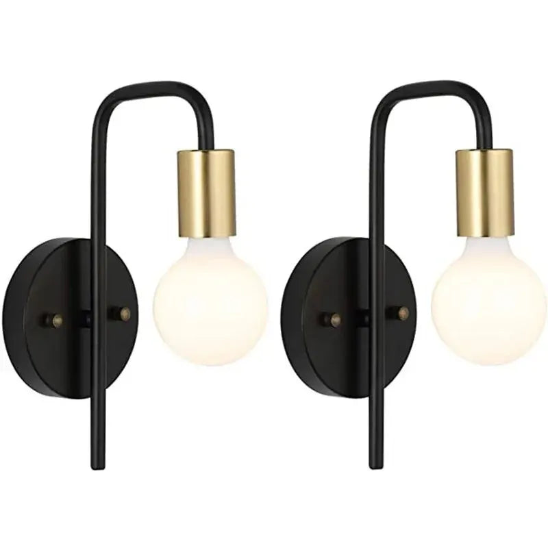 Home Deco Retro Gold Black Wall Lamp