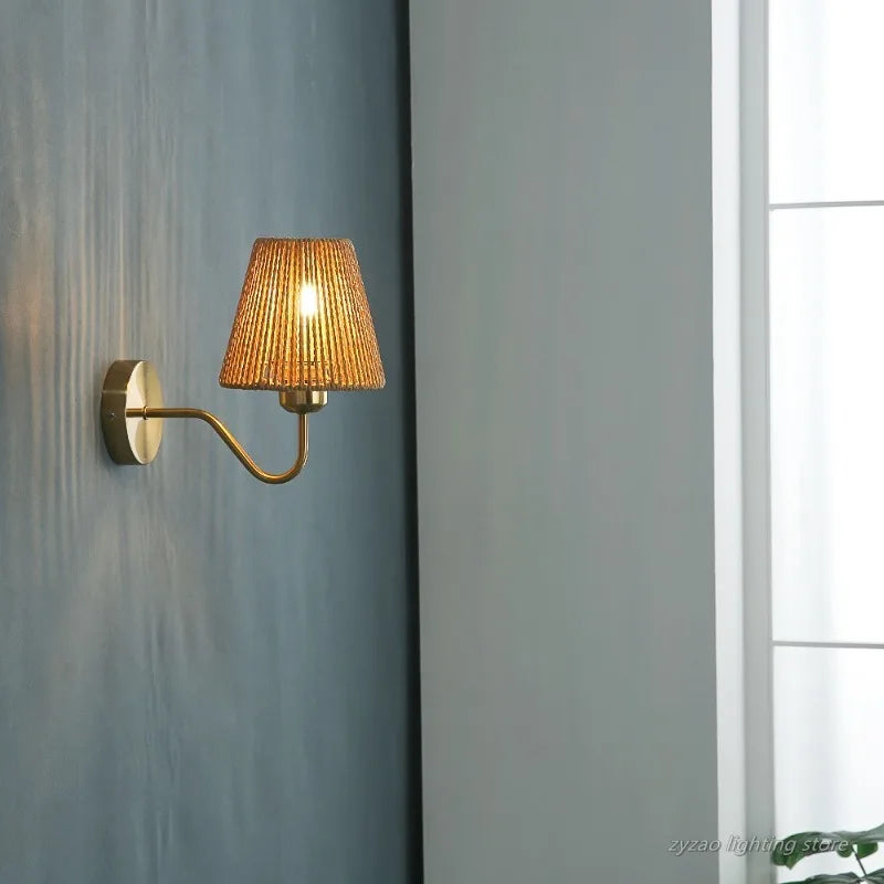 Home Deco Hand Woven Eco-Friendly Wall Light