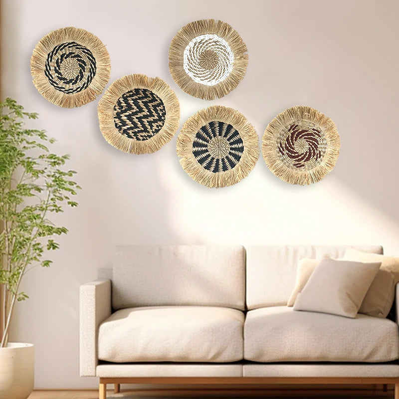 Itzayana Moroccan Style Grass Woven Wall Decor