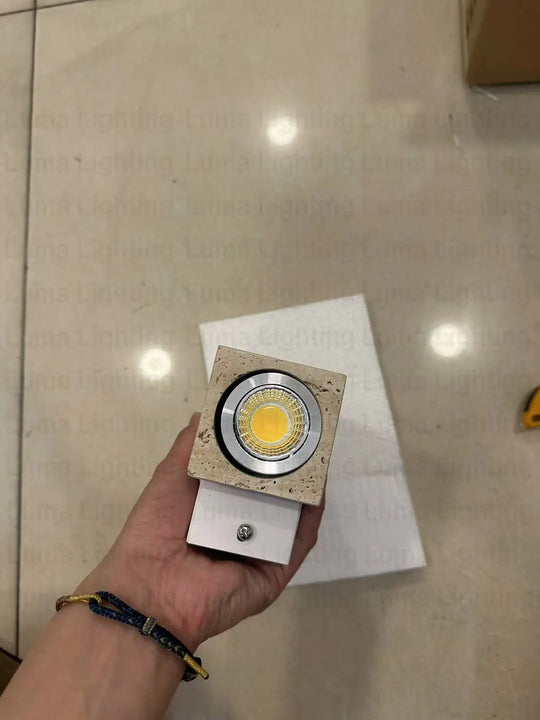 Home Deco Yellow Travertine Stone Wall Lamp