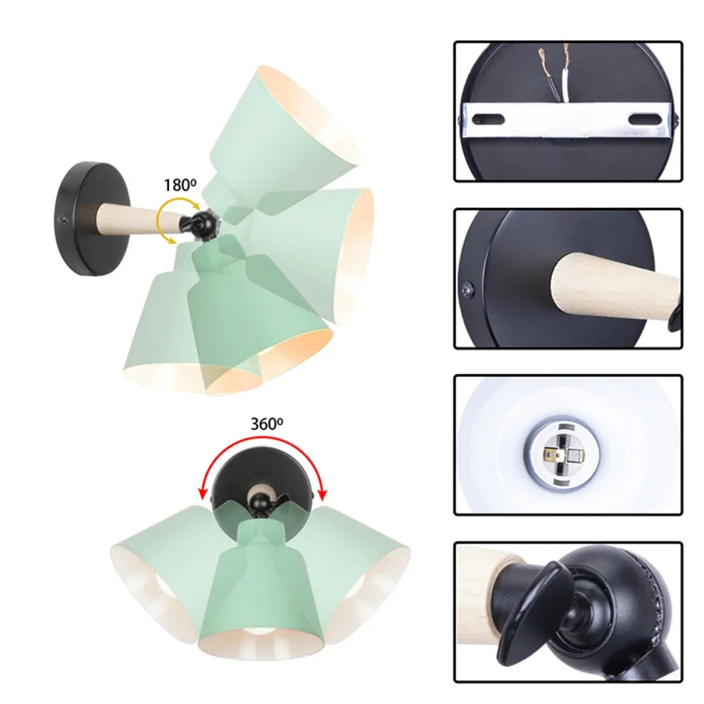 Home Deco Nordic Wooden Wall Lamp