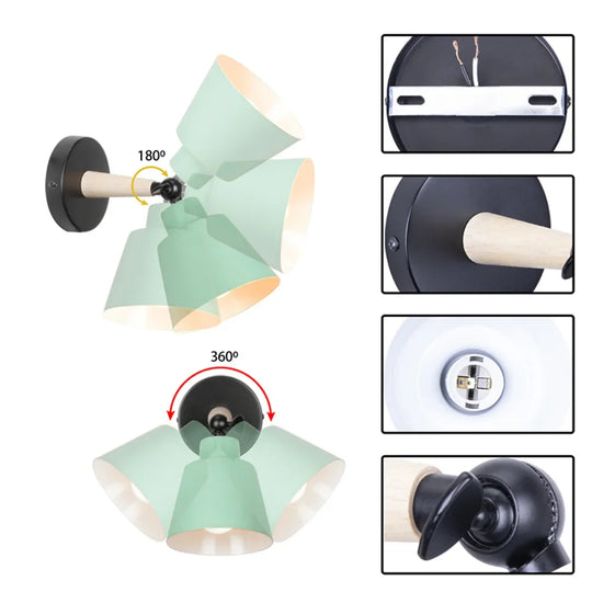 Home Deco Nordic Wooden Wall Lamp