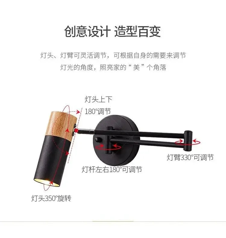Home Deco Telescopic Reading Wall Lamp