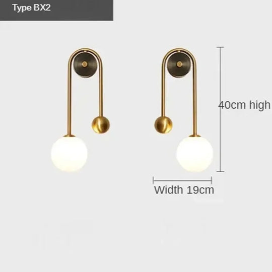 Home Deco Gold Glass Ball Wall Lamp