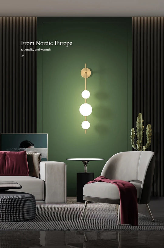 Home Deco Vertical Globe Wall Lamp