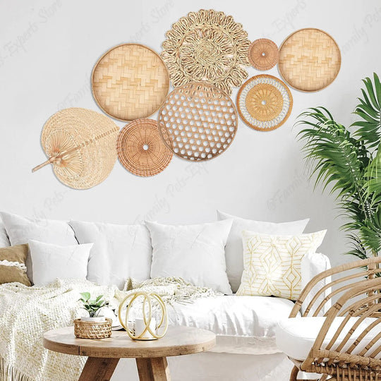 Cadence 8pcs Natural Wall Basket Decor Set
