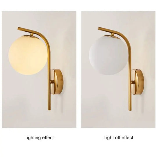 Home Deco Frosted Glass Ball Wall Lamp