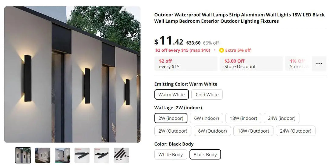 Home Deco Modern LED Aluminum Wall Lamp