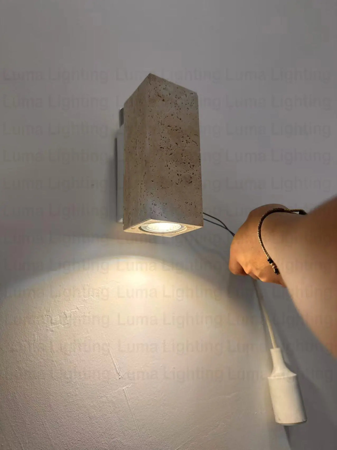 Home Deco Yellow Travertine Stone Wall Lamp