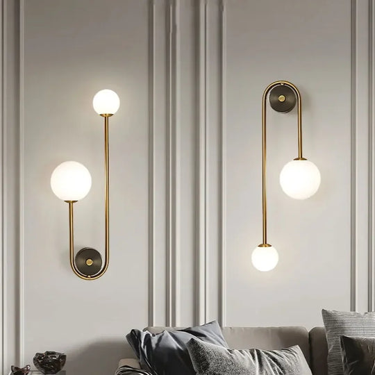 Home Deco Gold Glass Ball Wall Lamp