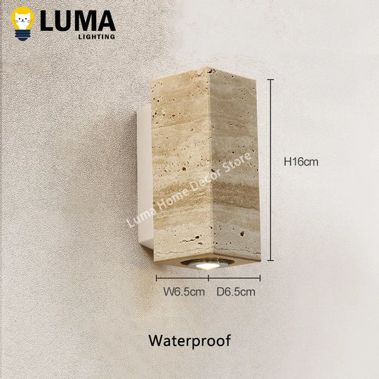 Home Deco Yellow Travertine Stone Wall Lamp