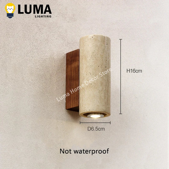 Home Deco Yellow Travertine Stone Wall Lamp