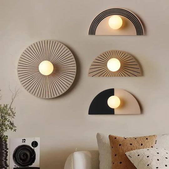 Home Deco Round Resin LED Wall Lamp