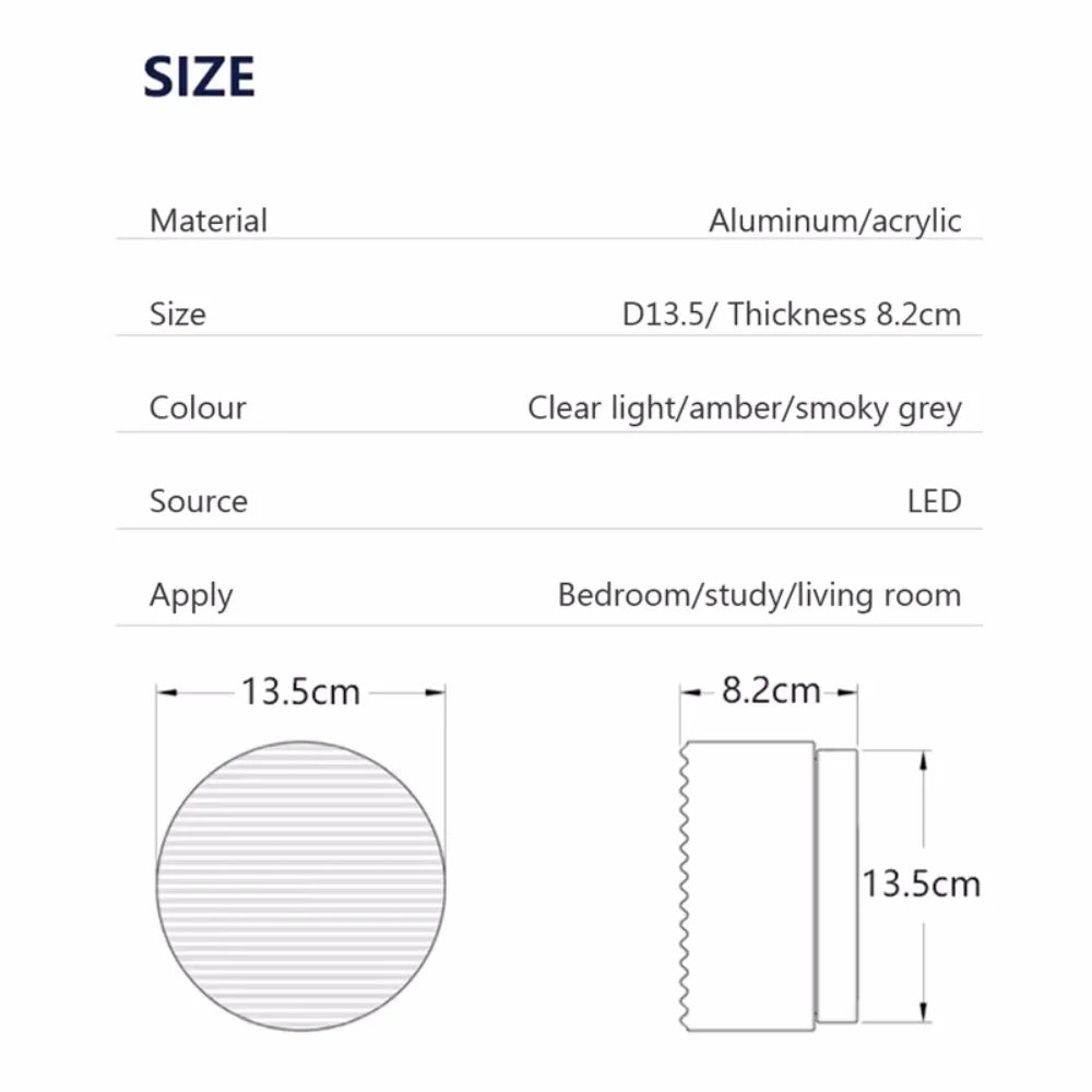 Home Deco Amber Glass LED Wall Lamp