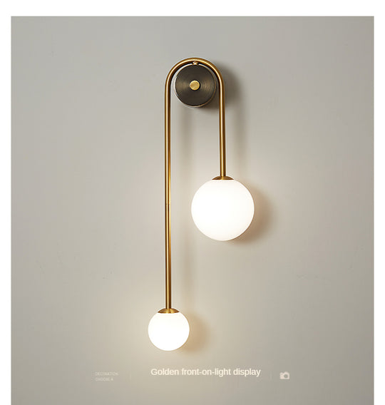 Home Deco Gold Glass Ball Wall Lamp
