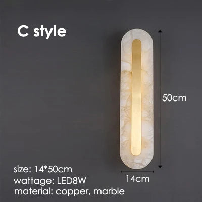 Home Deco Marble Copper Gold Wall Light