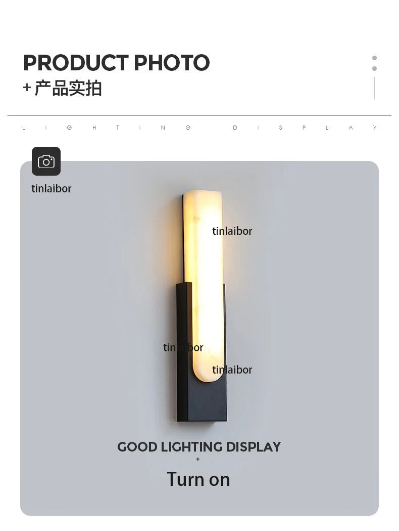 Home Deco Spanish Simulation Marble Wall Lamp