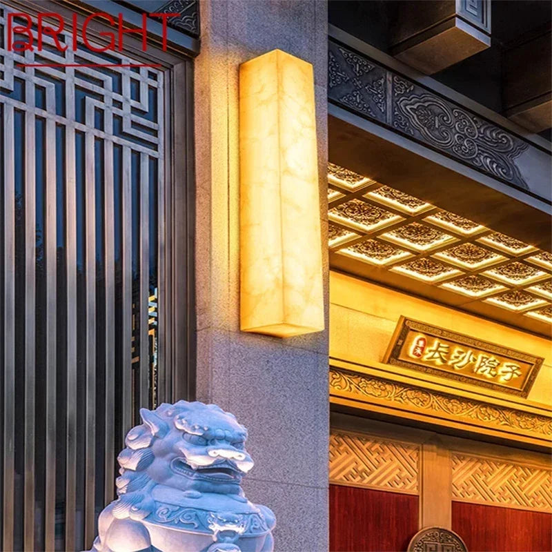 Home Deco Brass Marble Outdoor Wall Lamp