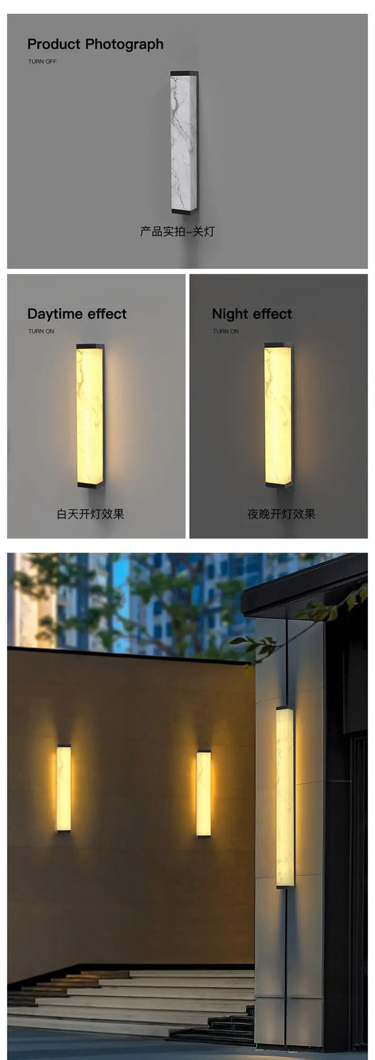 Home Deco Outdoor Marble Panel Wall Lamp