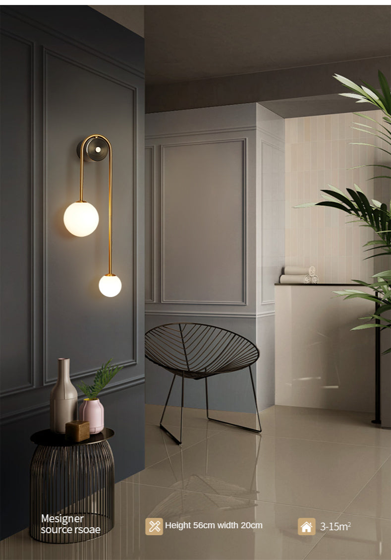 Home Deco Gold Glass Ball Wall Lamp