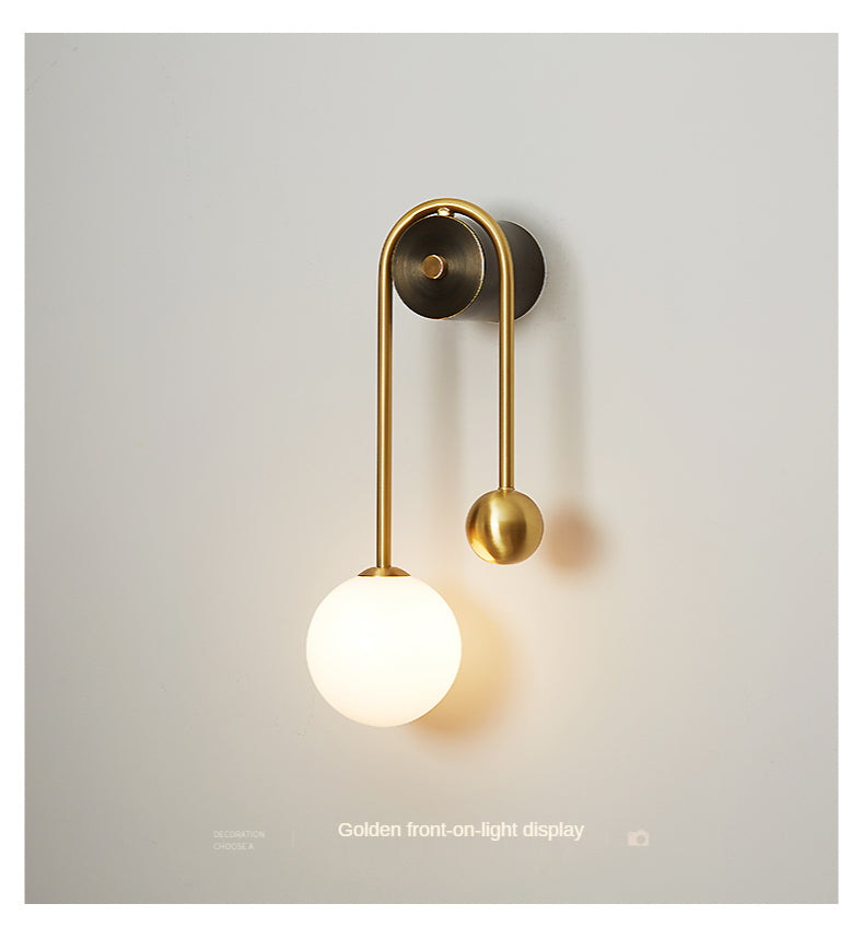 Home Deco Gold Glass Ball Wall Lamp