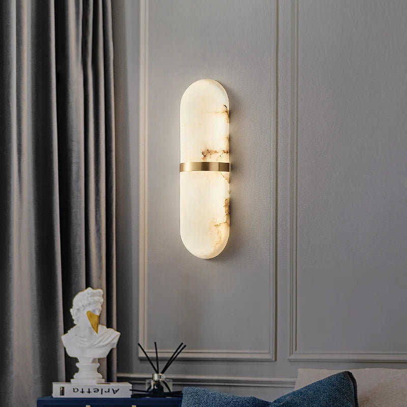 Home Deco Semicylinder Marble Wall Light