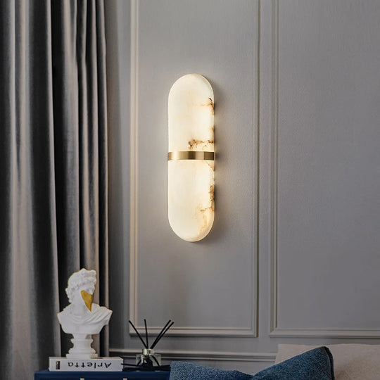 Home Deco Semicylinder Marble Wall Light