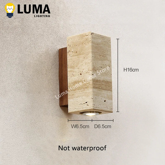 Home Deco Yellow Travertine Stone Wall Lamp