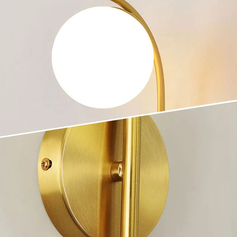 Home Deco Frosted Glass Ball Wall Lamp