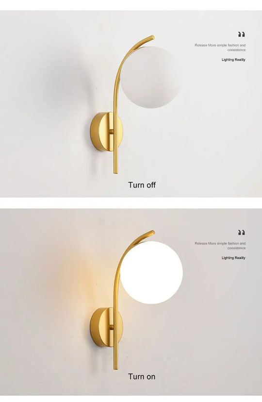 Home Deco Frosted Glass Ball Wall Lamp