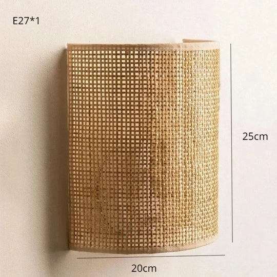 Home Deco Natural Rattan Wall Lamp