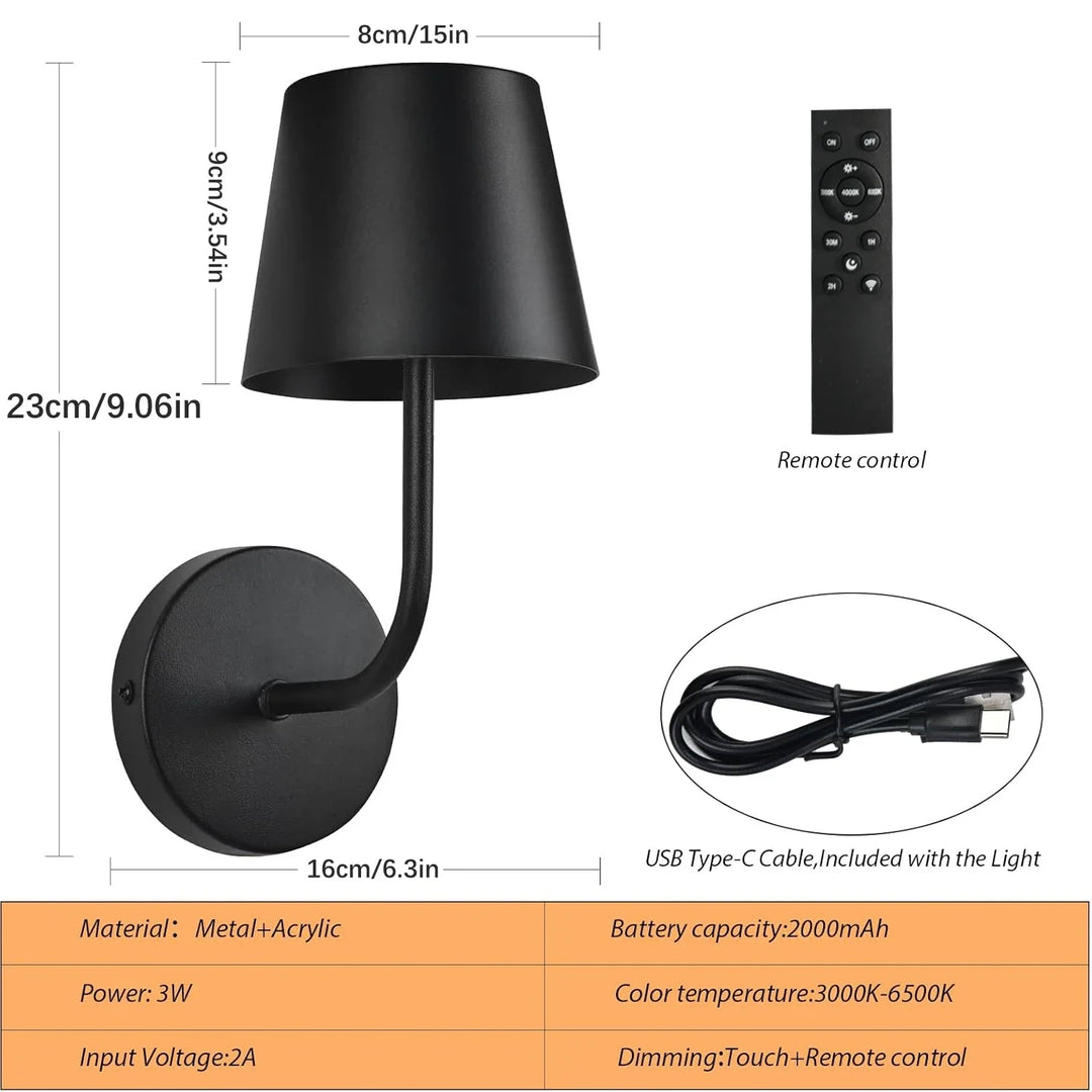 Home Deco USB Rechargeable LED Wall Lamp