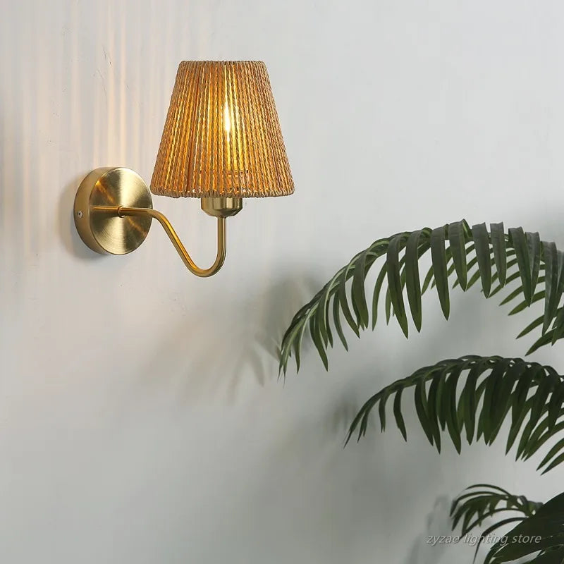 Home Deco Hand Woven Eco-Friendly Wall Light