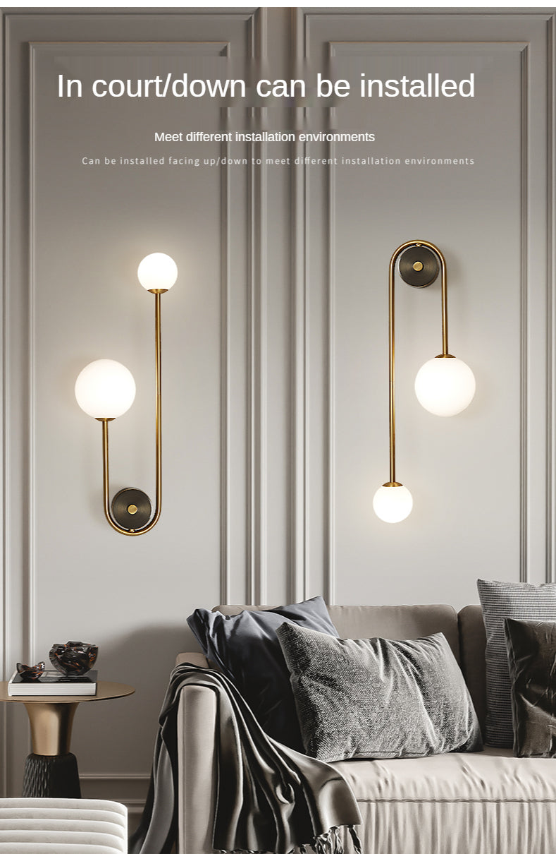 Home Deco Gold Glass Ball Wall Lamp