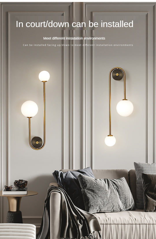 Home Deco Gold Glass Ball Wall Lamp