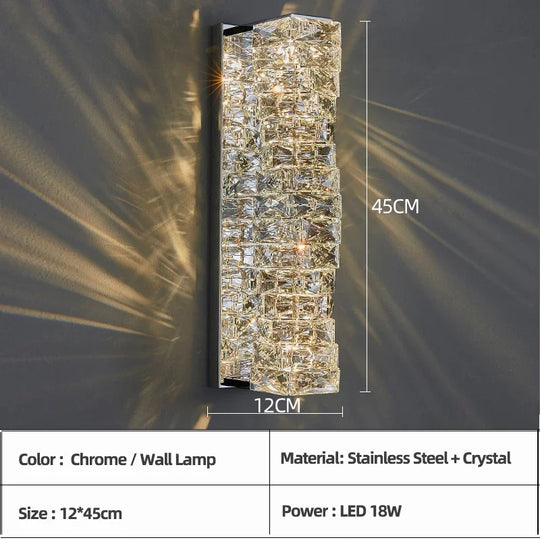 Home Deco Creative Luxury LED Crystal Wall Lamp